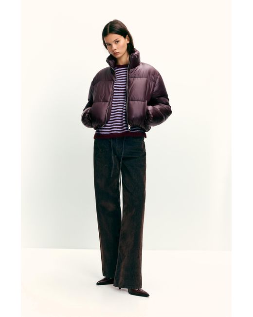 Pull&Bear Purple Puffer Jacket With A Shimmery Finish