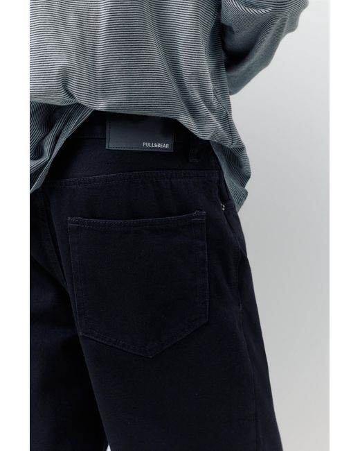 Pull&Bear White Standard Denim Bermuda Shorts for men