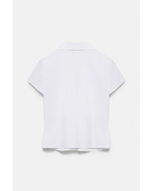Pull&Bear White Fitted Short Sleeve Shirt