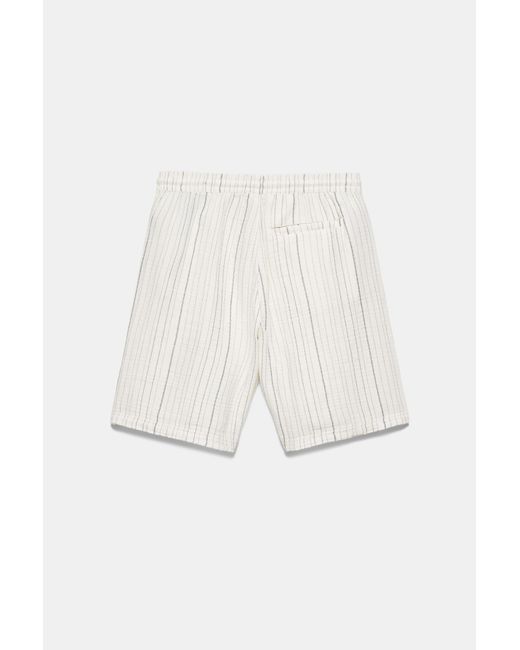 Pull&Bear Gestreepte Joggingbermuda in het Natural voor heren