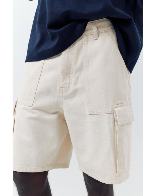 Pull&Bear Blue Baggy Cargo Bermuda Shorts for men