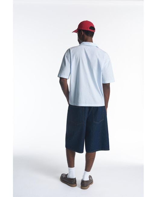 Pull&Bear Black Striped Text Short Sleeve Shirt for men