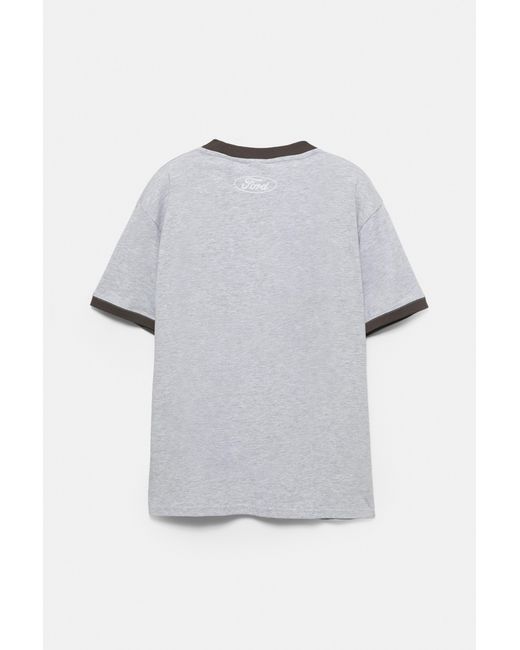 Pull&Bear Gray Ford Bronco T-Shirt for men