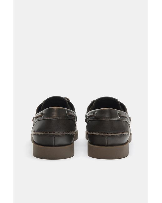 Pull&Bear Blue Distressed Lace-Up Shoes