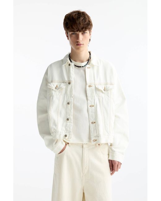 Cropped boxy denim jacket sale