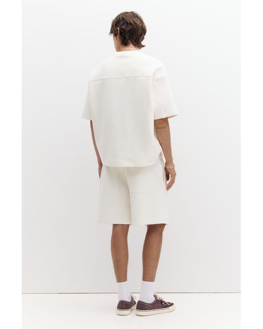 Pull&Bear White Interlock Short Sleeve Sweatshirt for men