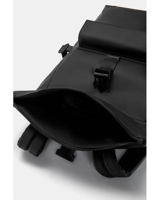 Pull&Bear Blue Rubberised Backpack for men