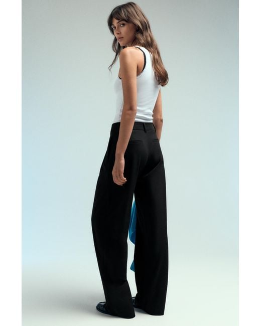 Pull&Bear Black Darted Smart Trousers