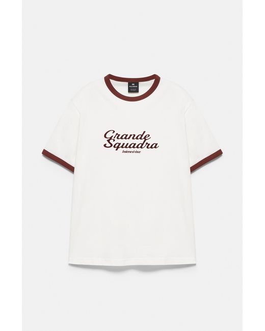 Pull&Bear Brown Grande Squadra Short Sleeve T-Shirt for men