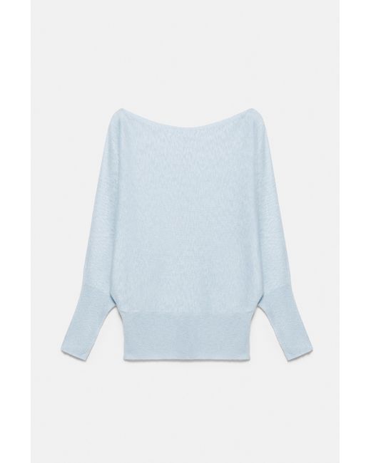 Pull&Bear Blue Asymmetrischer Feinstrickpullover
