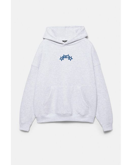 Pull&Bear Black Stwd Boxy Hoodie for men