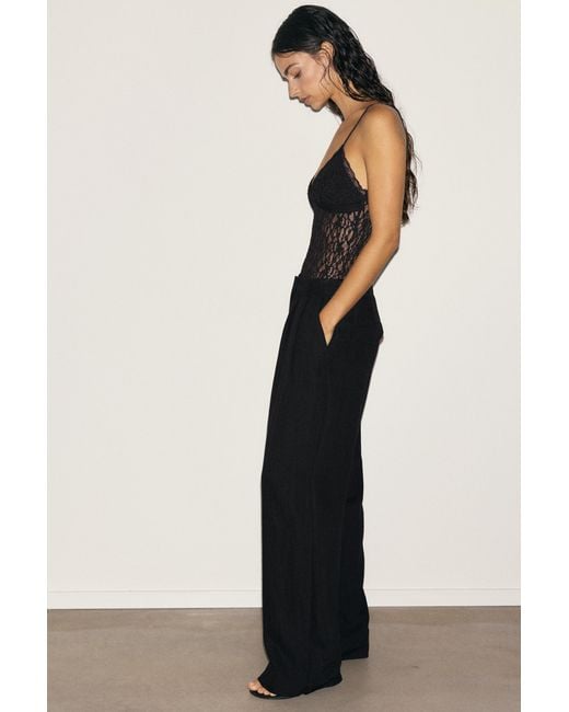 Pull&Bear Black Darted Smart Trousers