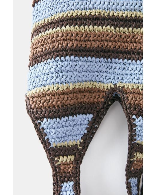 Borsa A Spalla Intrecciata A Righe di Pull&Bear in Blue
