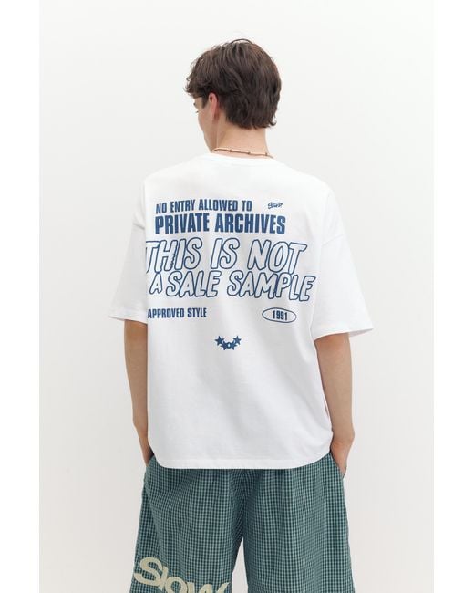 Pull&Bear Blue Stwd Private Archives Graphic T-Shirt for men