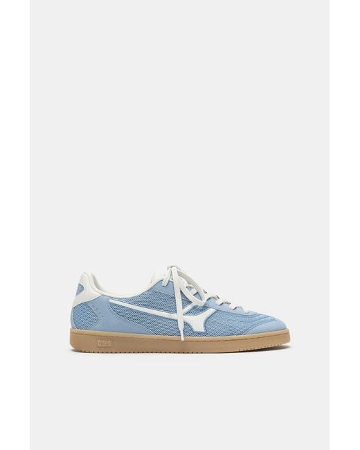 Pull&Bear Blue Retro Textured Trainers for men