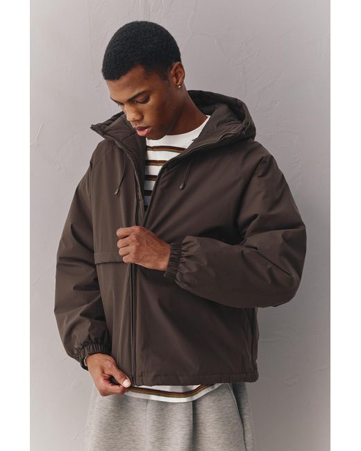 Pull&Bear Gray Puffer Jacket With A High Neck for men