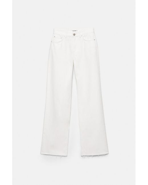 Pull&Bear Jeans Met Hoge Taille En Wijde Pijpen in het White