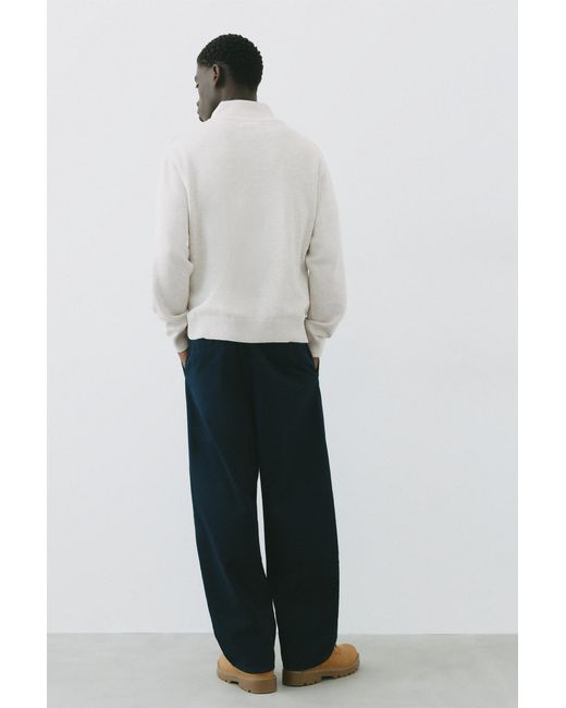 Sweat Col Zippé Brodé Pull&Bear pour homme en coloris White