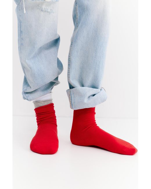 Pull&Bear Red Pack Of 3 Pairs Of Basic Socks