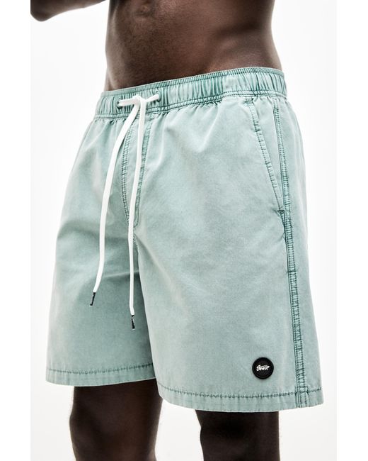 Pull&Bear Multicolor Stwd Garment Dye Swimming Trunks for men