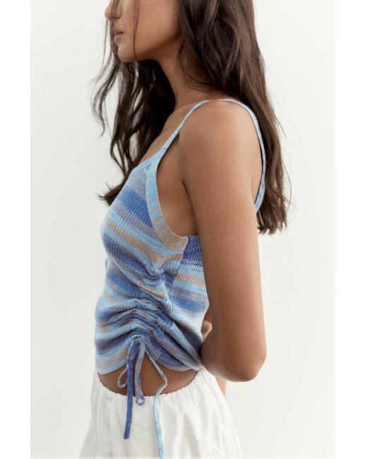 Pull&Bear White Gathered Strappy Top