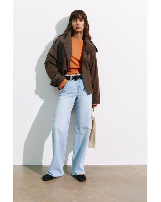 Pull&Bear Brown Short Belted Trench Coat