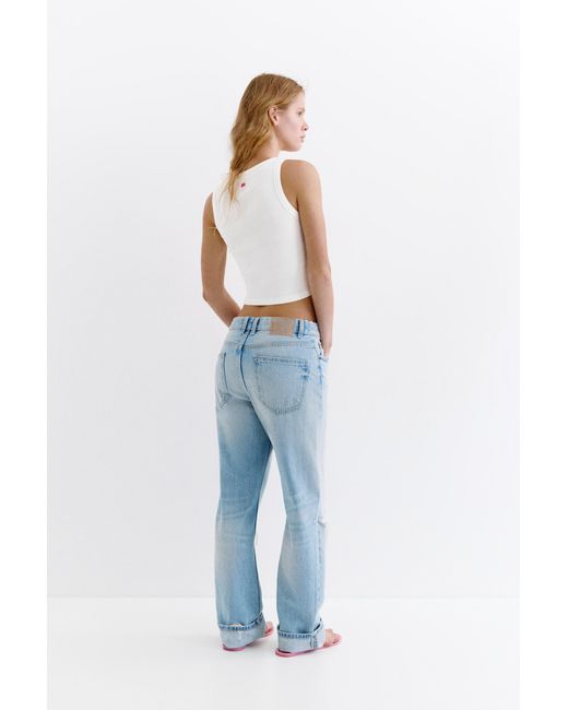Pull&Bear White Embroidered Floral Tank Top
