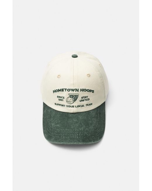 Pull&Bear White Hometown Hoops Cap for men