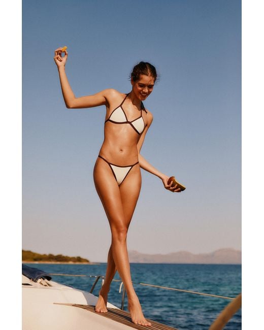 Pull&Bear Blue Bikini Bottoms With Trims