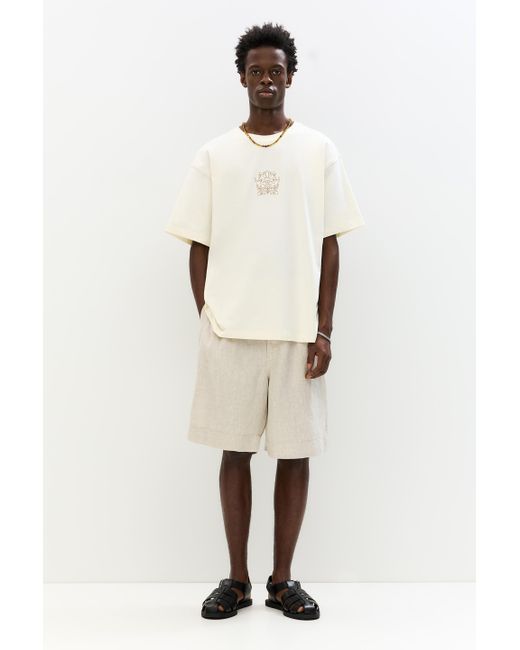 Pull&Bear Shirt Mit Blumenstickerei in Natural für Herren