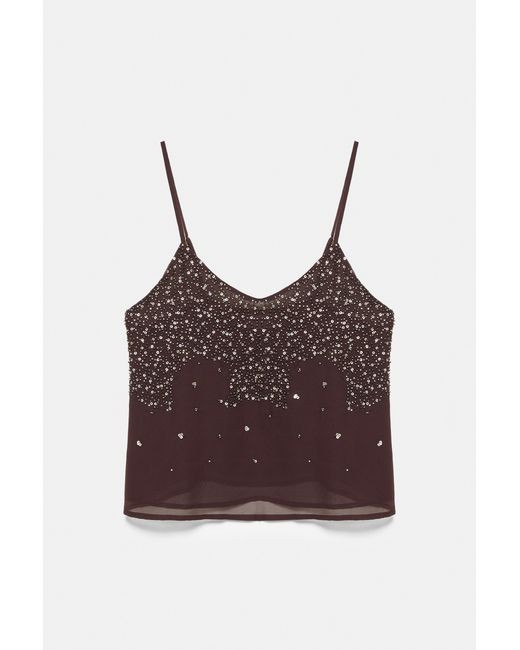 Top Con Paillettes di Pull&Bear in White
