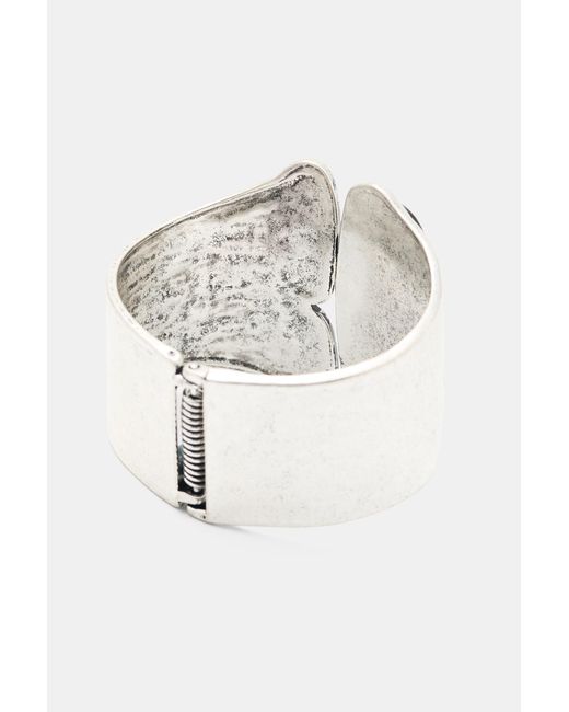 Pull&Bear White Rigid Stone Cuff Bracelet