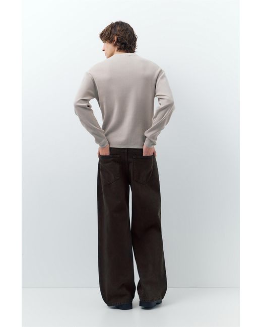 Pull&Bear Gray Wide-Leg Jeans for men