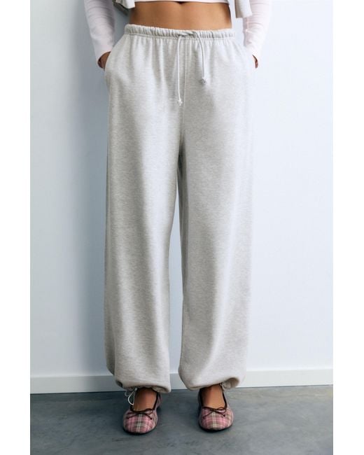 Pull&Bear Joggingbroek Met Elastische Zoom in het Gray