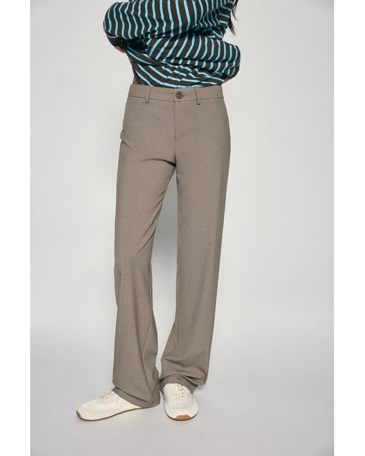 Pull&Bear Gray Full Length Smart Trousers