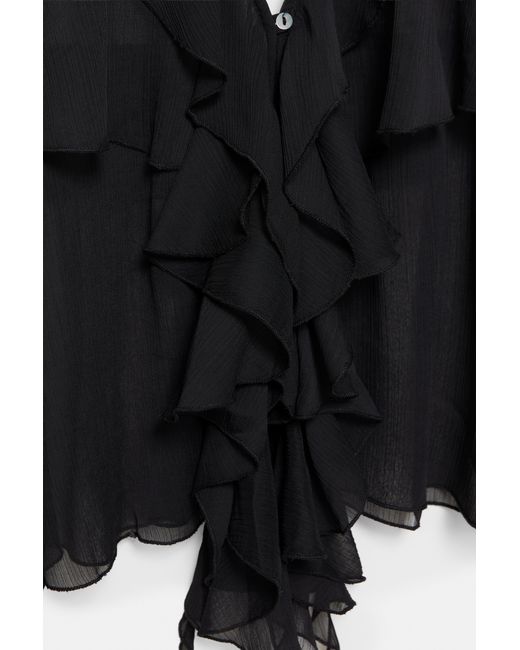 Pull&Bear Haltertop Met Ruches in het Black