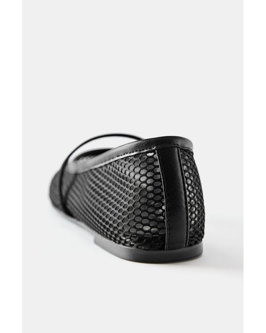 Pull&Bear White Ballerinas Aus Mesh
