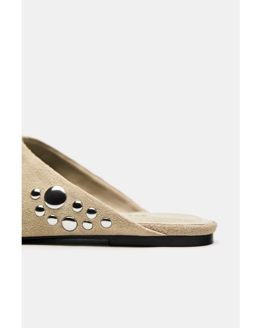 Pull&Bear Leren Instappers Met Studs in het Green