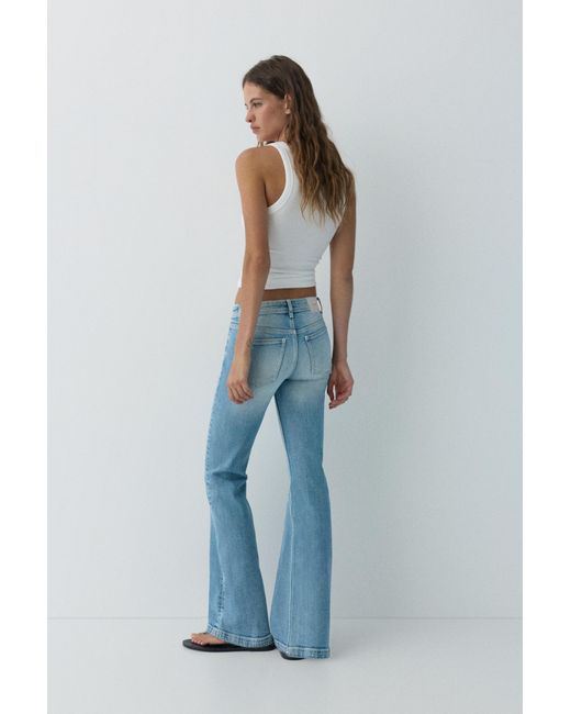 Pull&Bear Blue Low-Rise Boot-Cut Jeans