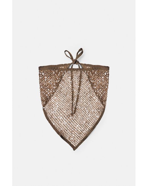 Sciarpa A Rete Con Paillettes di Pull&Bear in White
