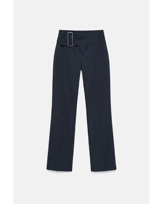Pull&Bear Straight Broek Met Gesp in het Black
