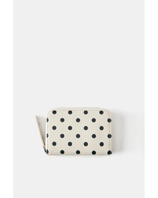 Pull&Bear White Geldbörse Mit Tupfen