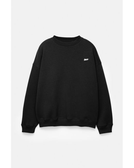 Pull&Bear Blue Stwd Round Neck Sweatshirt for men