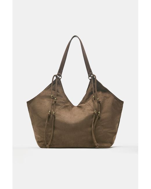 Pull&Bear Black Strap Detail Tote Bag