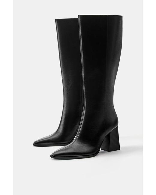 Pull&Bear Black High-Heel Boots