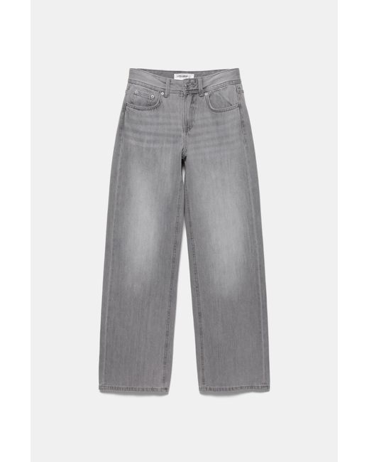 Pull&Bear White Low-Rise Straight-Leg Jeans