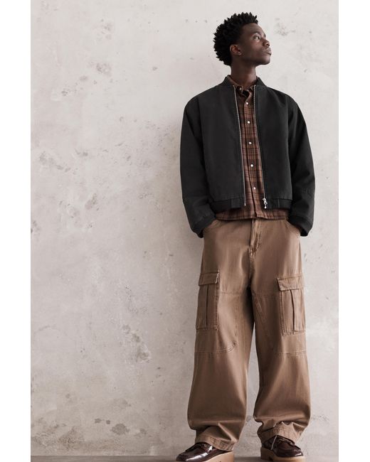 Pull&Bear Black Bomber Jacket for men