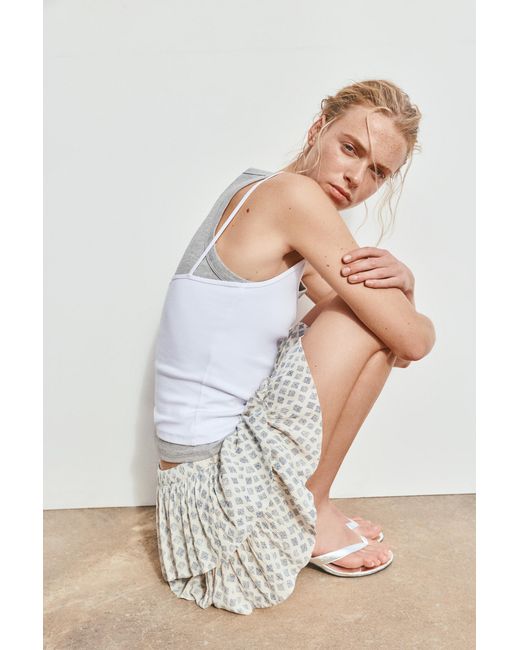 Pull&Bear White Skort With Ruffles