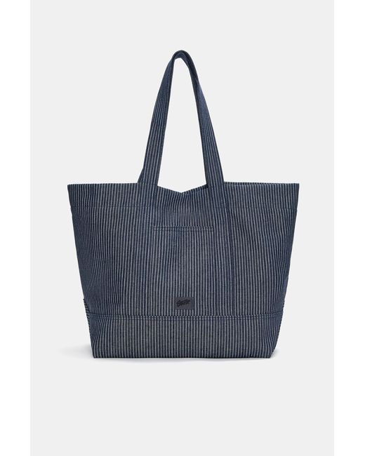 Pull&Bear Blue Striped Stwd Shopper Bag for men