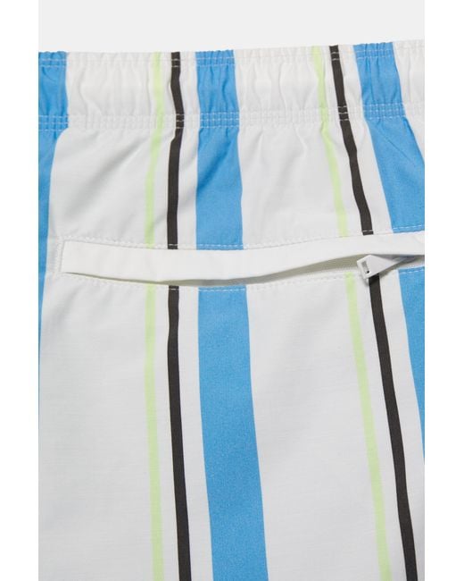 Pull&Bear Blue Striped Swimming Trunks for men